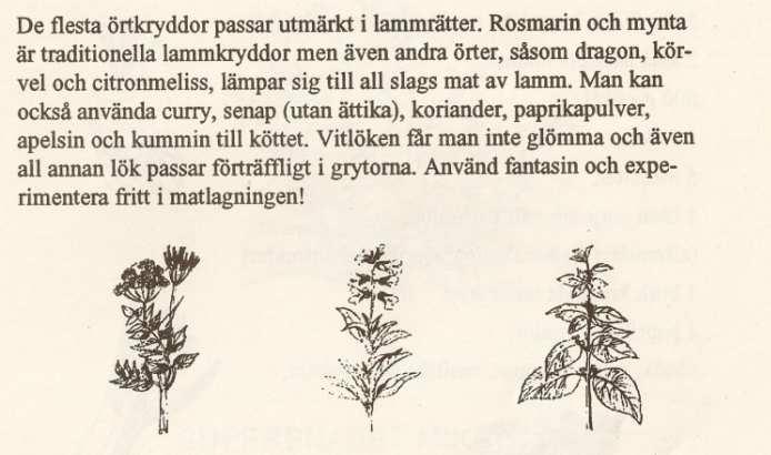 Kryddning av Lammkött Lönkan,