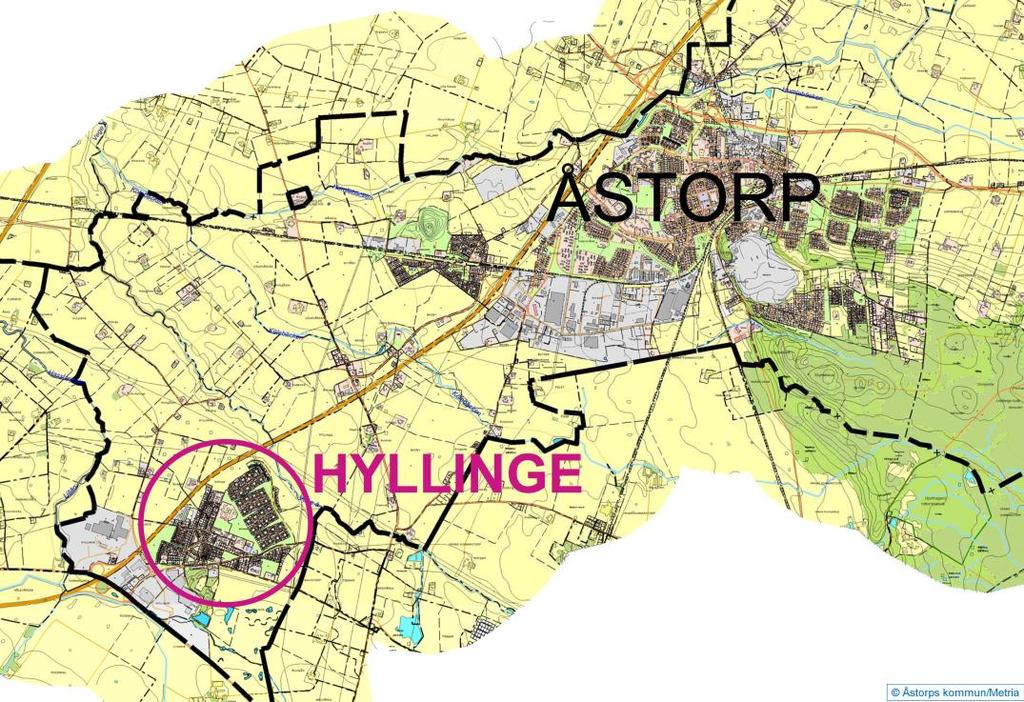 PLANDATA Läge och areal Planområdet är beläget i Hyllinge och gränsar till Ågatan i öst