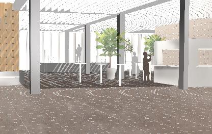 Vi ville använda de tekniska kvalitéerna materialet har som att absorbera ljud och att släppa igenom ljus. Men också skapa och förändra rum beroende på hur tygerna används.