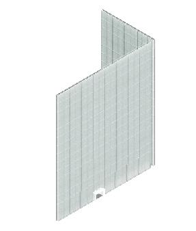 Den tunna väggen härmar en hängande gardin i sin form och är uppbyggd av transparent betong, en blandning av