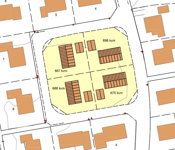 Inom den föreslagna kvartersmarken (västra och östra delen av planområdet) ska prövas möjligheten att uppföra bostadsbebyggelse med en högsta tillåtna byggnadshöjd av 4,5 meter och en