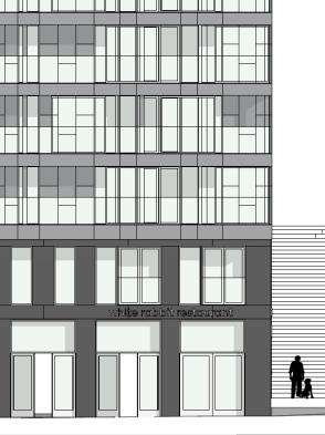 Fritt utkragande balkonger mot park ska ha en öppen karaktär och eventuella inglasningar av fritt utkragande balkonger får inte dominera fasaden och ska utföras utan