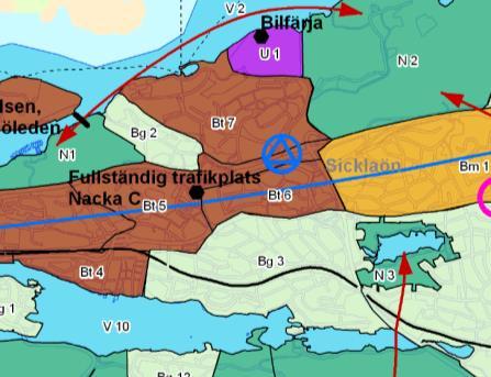 Området gränsar i öster till obebyggd kommunägd mark.