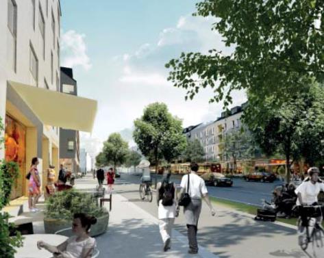 Detaljplaneprogrammet redovisar en framtida stadsstruktur i området från Järla stationsområde till området närmast Skvaltans trafikplats med cirka 4600 bostäder och cirka 7000 arbetsplatser.
