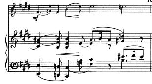 Tonen med accent i takt 53 ger jag en mjuk skjuts, och svällaren i takt 54 tar jag ut ganska mycket. Takt 55-61 Elgars notskrift I denna del låter Elgar cellon spela en variation på sidotemat.