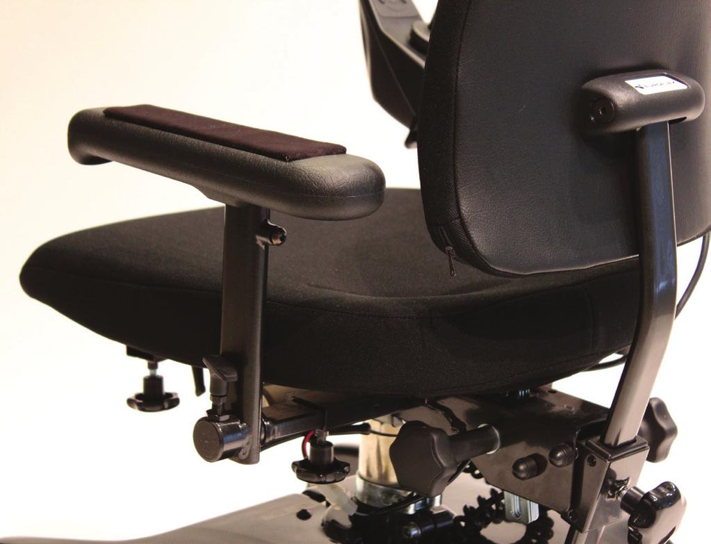 BACK REST - seat depth To adjust the seat depth you can move the back support forward or backwards. Use the lever/screw/wheel ().