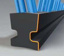 The reduced brush body with a width of only 22 mm allows dirt particles (< 8 mm) to drop down directly into the tray, instead of remaining inside the brush area.
