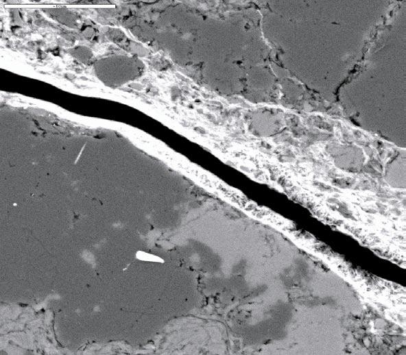 7.7 Late formed fillings In the study of KSH01 a sequence of fine-grained fillings which represent mineral formed during zeolite facies to potentially ambient temperature condition was established.