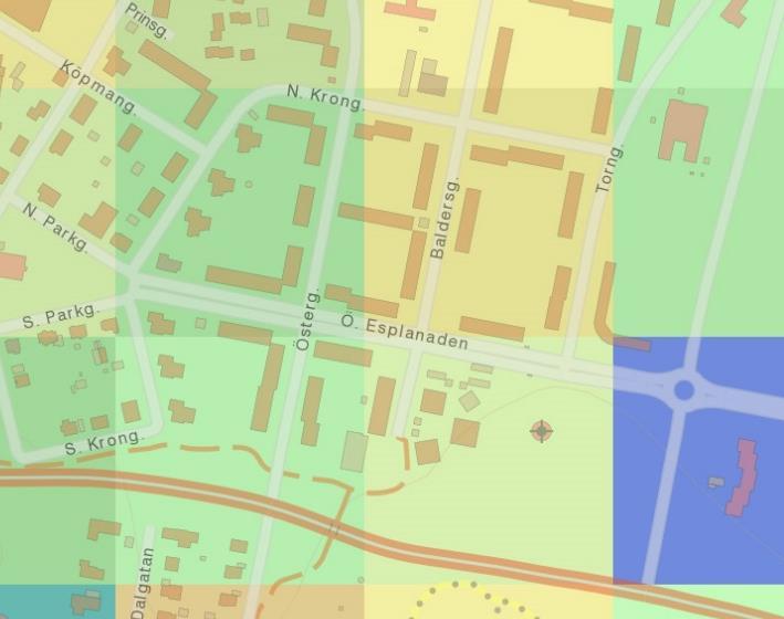 Haganäsleden och väg 23 är utpekade leder för farligt gods. Planområdet ligger cirka 170 meter fågelvägen från Haganäsleden. Radon Uranhalten och markstrålningen är låg inom planområdet.