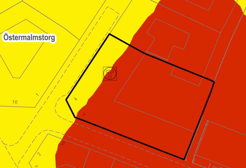 Sida 8 (21) Byggnadsgeologisk karta, rött= berg i dagen och gult= lera Miljökvalitetsnormer för vatten Planområdet är beläget inom avrinningsområdet för ytvattenförekomsten Strömmen.