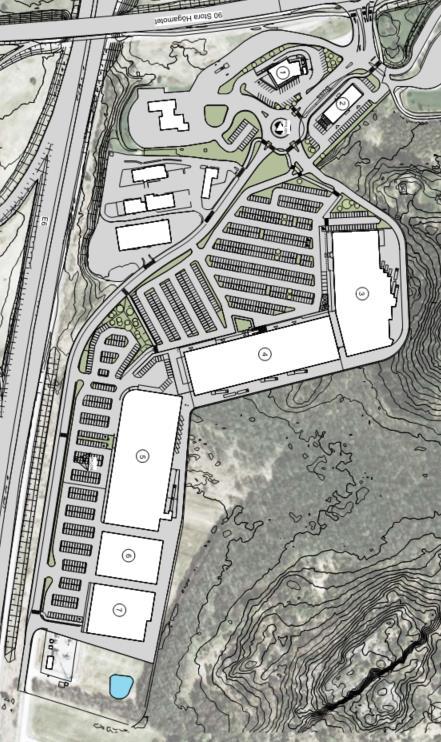 4 (19) Figur 1 Illustrationsskiss över detaljplaneområdet En riskutredning avseende transport av farligt gods och bensinstation utfördes av