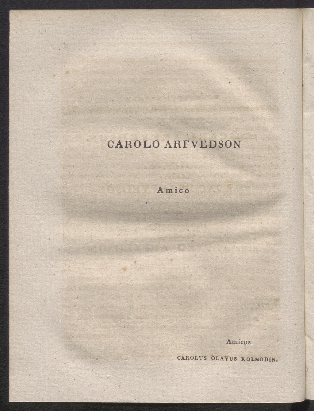 /- CAROLO ARFVEDSON Amico