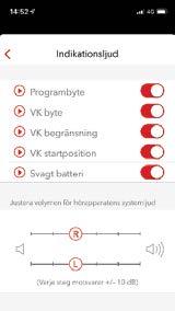 Indikationsljud: Här är det möjligt att aktivera/inaktivera systemljuden samt ändra dess styrka. Tryck på play - knappen för att demonstrera ljuden. 8.