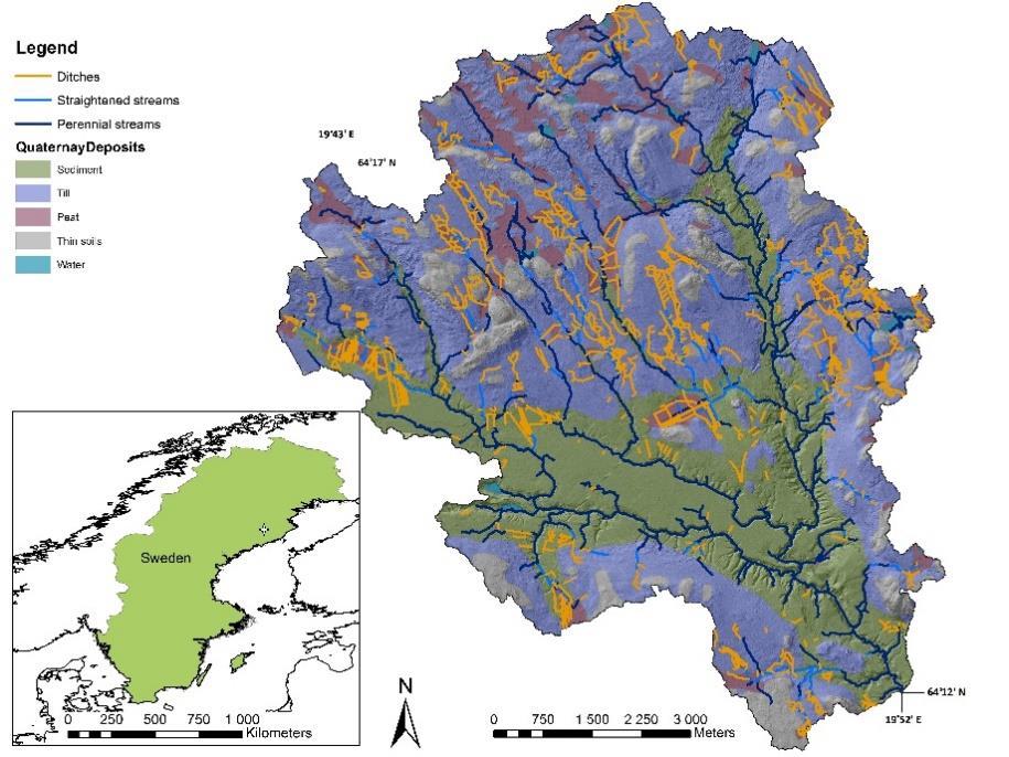 2 Method 2.1 Study area The sites included in this study were located in the Krycklan Catchment Study (KCS), a research catchment in northern Sweden situated 60 km north-west of Umeå (Laudon et al.