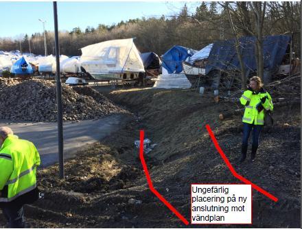 Bild 2: Alternativ dragning av anslutning av ny GC- väg mot hamnplanen. Berörda reservatsföreskrifter Åtgärderna berör följande föreskrifter: A6.