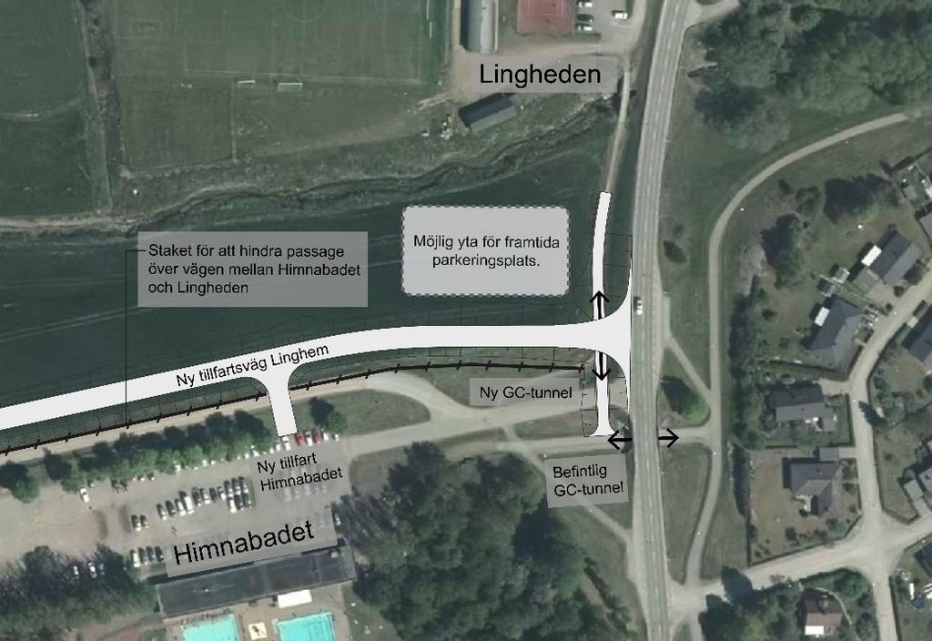 Trafikverket planerar att sätta staket längs tillfartsvägen, för att minska möjligheterna för oskyddade trafikanter att korsa vägen i markplan och istället välja gång- och cykeltunneln.
