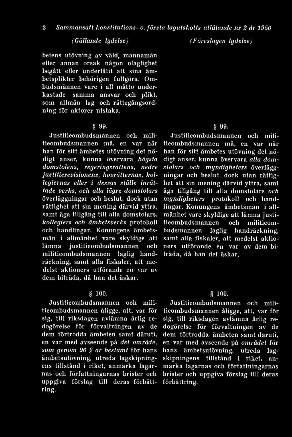 behörigen fullgöra. Ombudsmännen vare i all måtto underkastade samma ansvar och plikt, som allmän lag och rättegångsordning för aktörer utstaka. 99.