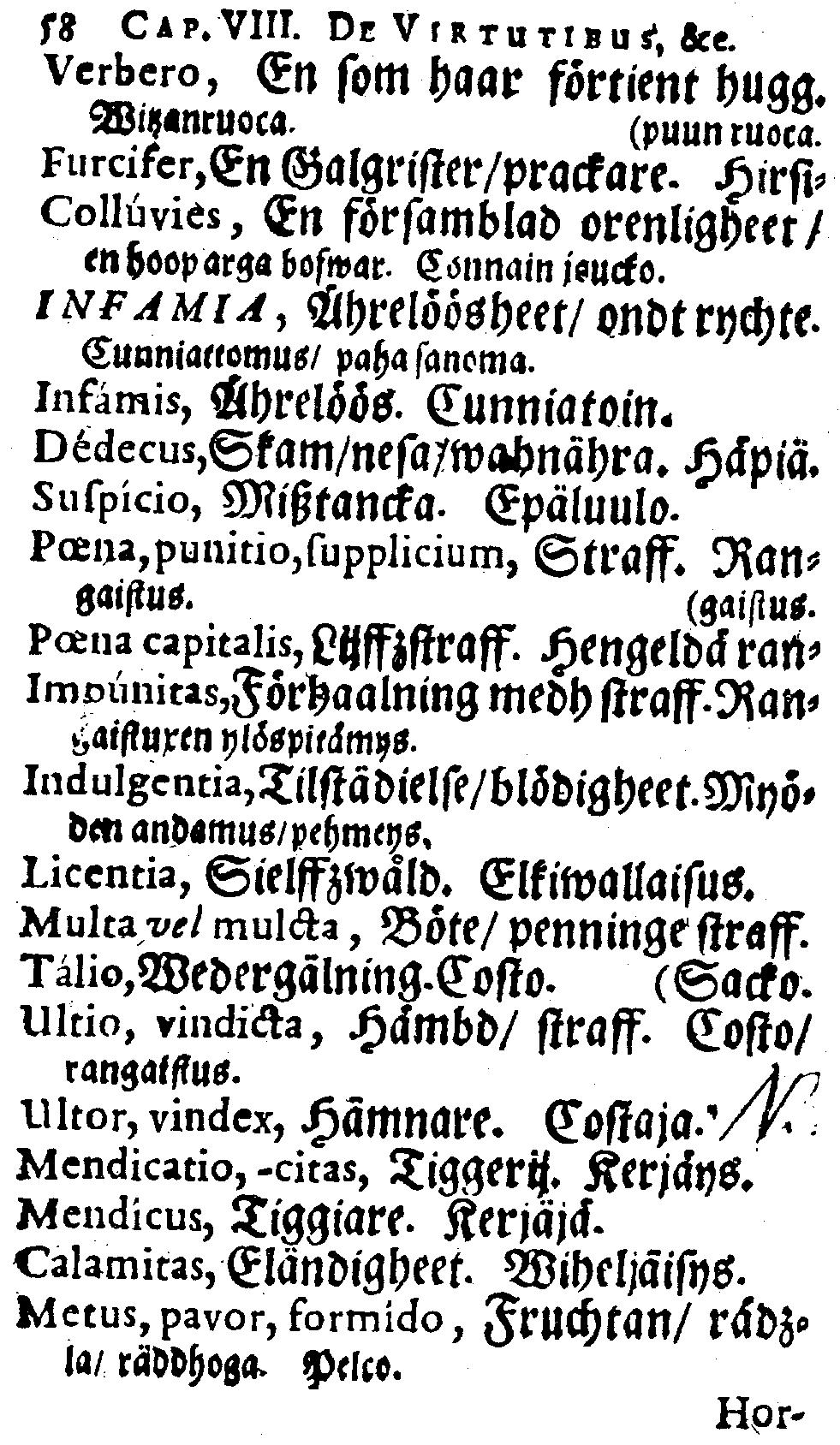 78 Lennart Larsson Bild 1. Sidan 58 ur 1678 års ordbok. 2.