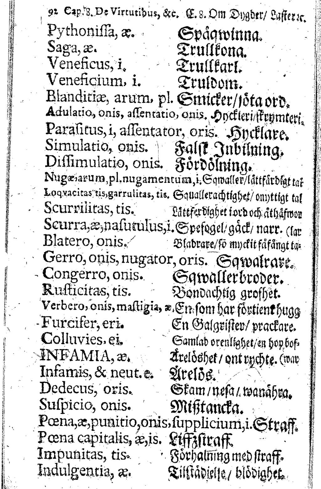 80 Lennart Larsson Bild 2. Sidan 92 ur 1695 års ordbok.