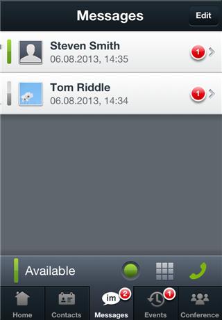 Om Avaya one-x Mobile Preferred for IP Office Skärmen Snabbmeddelanden På skärmen Snabbmeddelanden visas alla snabbmeddelanden som du har tagit emot och ännu inte tagit bort.