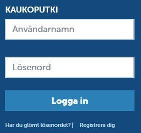 5 2. Inloggning i Kaukoputki Du kan logga in i Kaukoputki antingen via inloggningslänken upptill på sidan, via inloggningsfältet i menyn eller direkt på adressen https://www.kaukokiito.