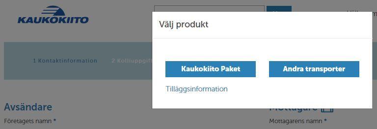 Endast de produkter för vilka ditt företag har ett avtalsnummer kan väljas.