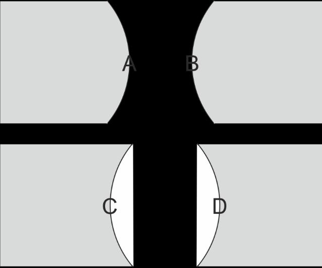 Eftersom infallande ljuset alltid ska komma från vänster i figuren så får kallas den vänstra ytan för yta 1 och den högra yta 2.