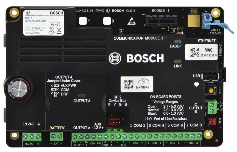 Inbrottslarmsystem B6512 IP-centralapparat, 96 sektioner B6512 IP-centralapparat, 96 sektioner www.boschsecurity.