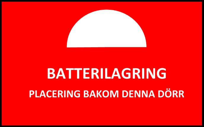4. Batterilagersystem I detta avsnitt beskrivs lämpliga åtgärder då ett batterilagersystem bestående av litium-jon batterier finns installerat.