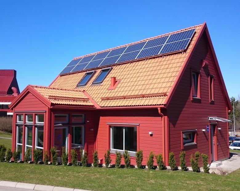 Forskningsvillan Energieffektiv villa Bergvärme, FTX, solceller, batterilager, DC-system, LED Konstruerade laster