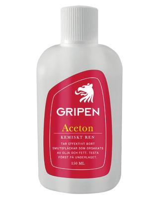 Aceton Gripen Kemiskt ren 150ml Kemiskt ren Aceton, som avlägsnar smuts, olja, fett och harts