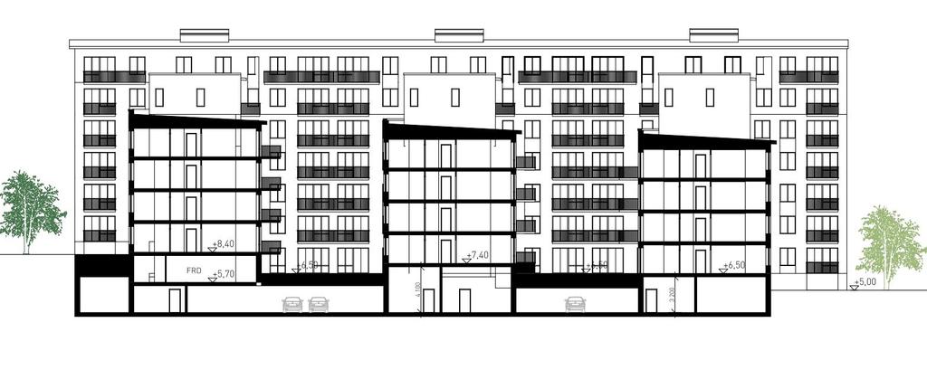 Figur 4 Planerad bostadsbebyggelse inom Kv Betongblandaren. Illustration Brunnberg&Forshed 2012-02-23 2.2 Ulvsundavägen (väg 279) Ulvsundavägen går söder om Kv Betongblandaren.