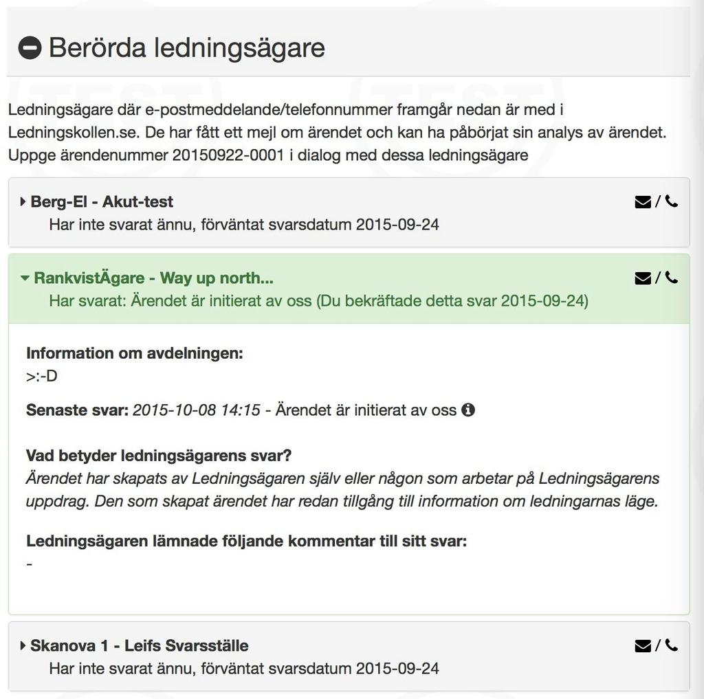 Manualer Jonas Rankvist Öppen 2016 03 07 M1 59( Du kan klicka på pilarna i vänstermenyn för att fälla ut information om ledningsägaren och avdelningen.