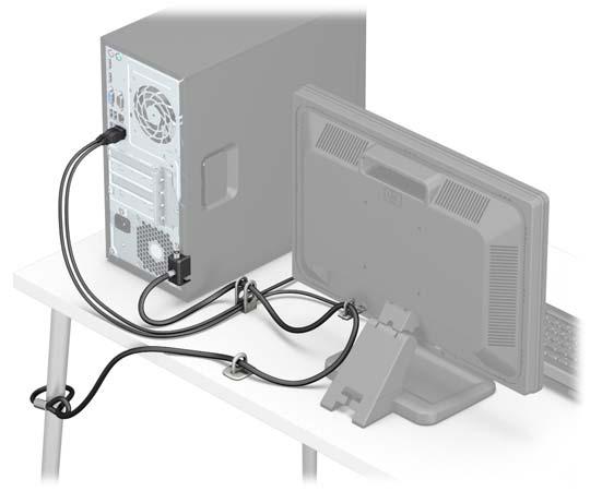Säkerhetsanordningar för frontpanelen Frontpanelen kan låsas fast genom att du skruvar fast en skruv på framsidan av chassit i täckramen för frontpanelen. 1.