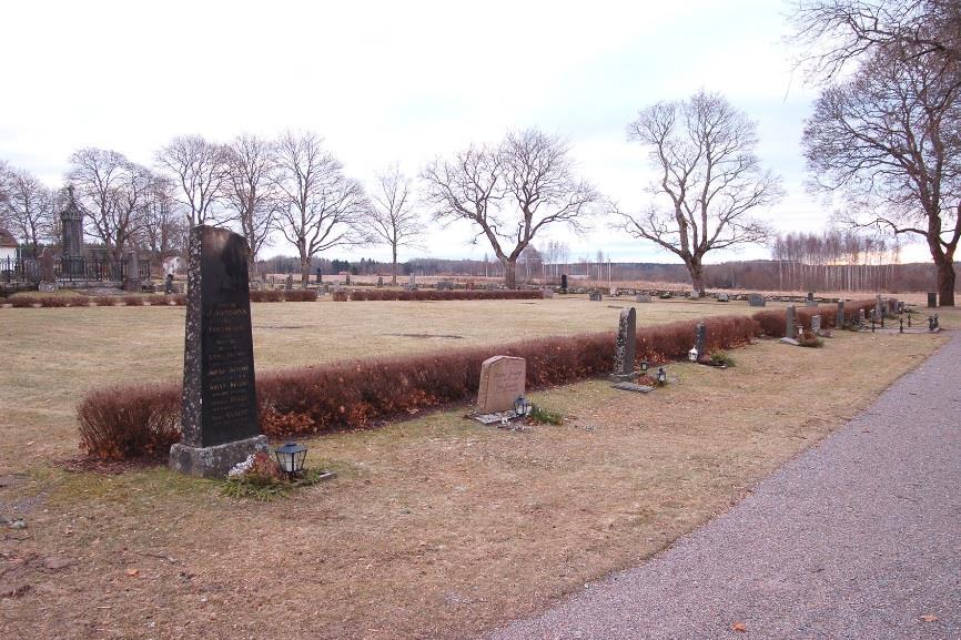 Sydvästra kvarteret Inom detta kvarter är det endast de gamla stora gravarna längs de västra och södra sidorna som är i anspråkstagna.