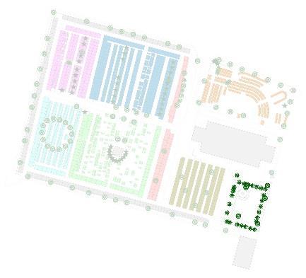 Minneslunden et inom vilken minneslunden finns omfattar även området närmast muren och sockenstugan i sydöstra hörnet av kyrkogården.