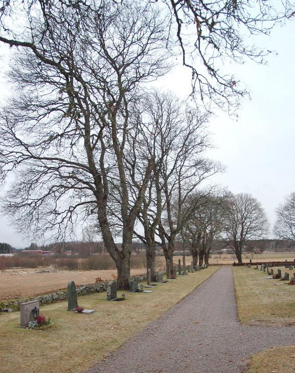 Istället kompletterades de kvarvarande delarna och muren fick sin nuvarande sträckning och utseende. Idag är kyrkogården omgärdad av en stenmur med skiftande höjd och utförande.
