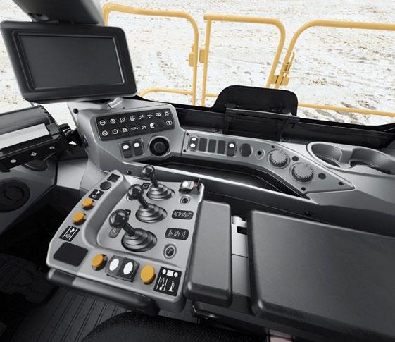 Belysta trappsteg som standard. Förarstol i Cat Comfort-serie III Ännu bättre komfort och minskad förartrötthet med förarstol i Cat Comfort-serie III.