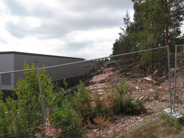 Parkområde oh Jysk på tomt 1 med Träningsverket i bakgrunden.