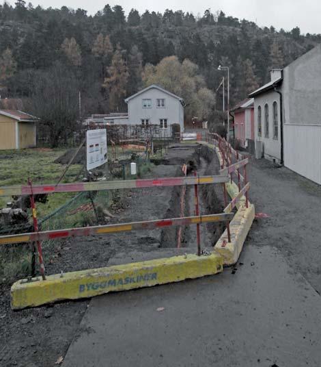 Östra tryckgropen och schaktdelen längs Kanalgatan Vd Kanalgatan grävdes en kompletterande (östra) tryckgrop nvd Kanalgatan på mark tllhörande kv von Platen.