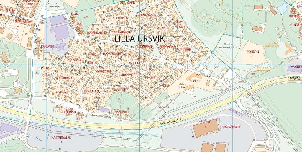 2012-05-09 3 (17) gränsar i nordväst mot villabebyggelse, i norr mot Ursviksvägen och Ursviks motionsområde samt i söder och öster mot ett område med kolonilotter.