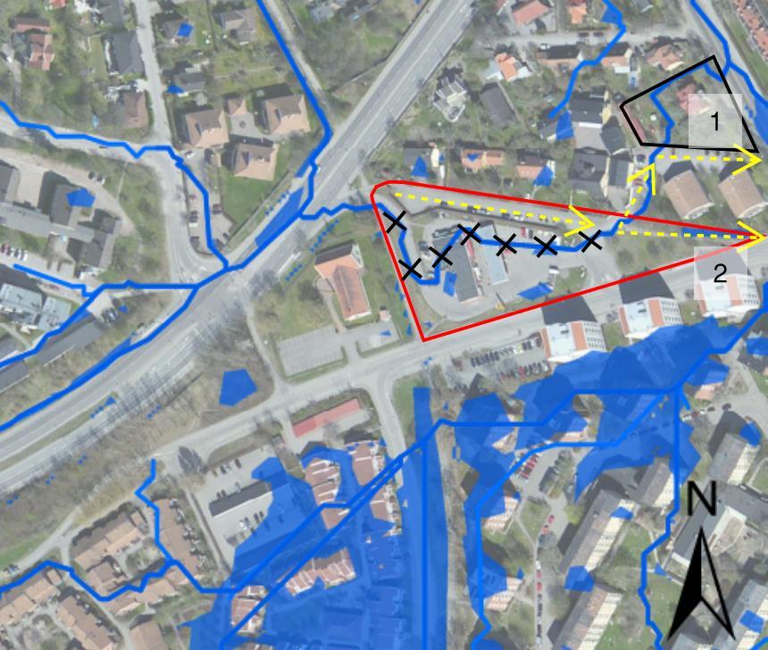 Sida 23 (26) 6.3 Höjdsättning Ytterligare ett krav från Uppsala vatten är att höjdsättningen inte får hindra den sekundära avrinningsvägen som idag går rakt igenom området.