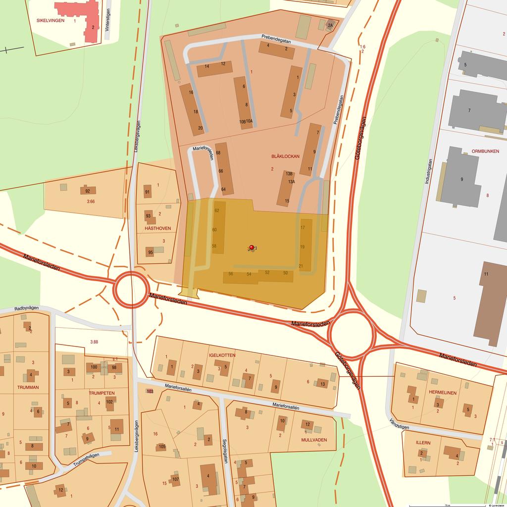 Metria FastighetSök - Mariestad Blåklockan 3 Läge, karta Område N (SWEREF 99 TM) E (SWEREF 99 TM) 1 6506628.