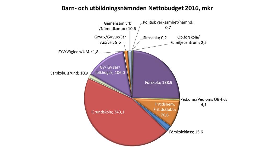 I nedanstående tabell ses volymutveckling för budgetperioden. Barn och ungdomar i grundskolan ökar rejält under budgetperioden och prognosticeras totalt till en ökning med 324 elever i årskurs 1-9.