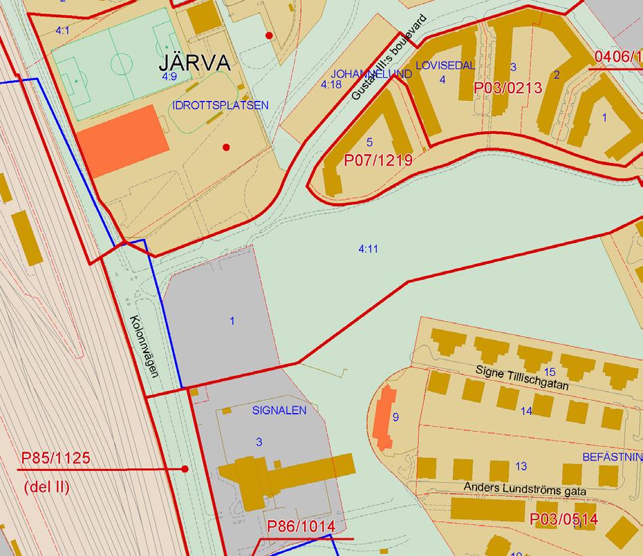 Förutsättningar Programområdet Fastigheter inom programområdet Programområdet utgörs av Signalen 1 samt del av fastigheten Järva 4:11.