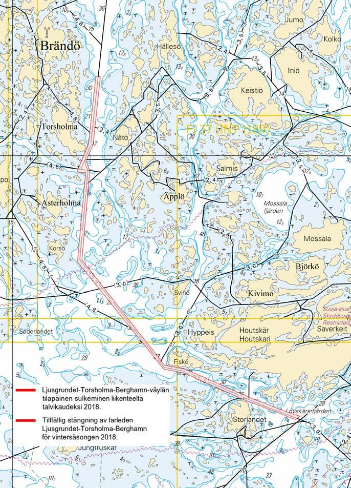 Kuva viitteeksi, karttaotteet ei merikartan mittakaavassa / Bild för referens, kortutdrag inte i sjökortets skala / Image for reference, chart extracts not to scale of chart ( FTA,