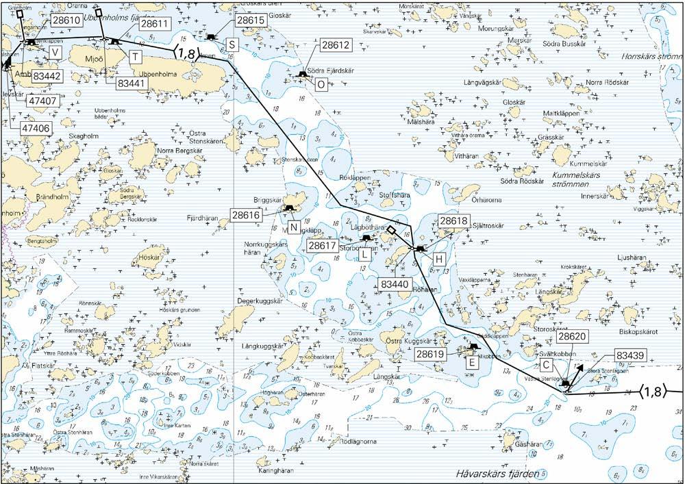 kortutdrag inte i sjökortets skala / Image