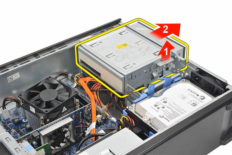 Installera den optiska enheten 1. Tryck in den optiska enheten i datorn tills den snäpper på plats. 2.