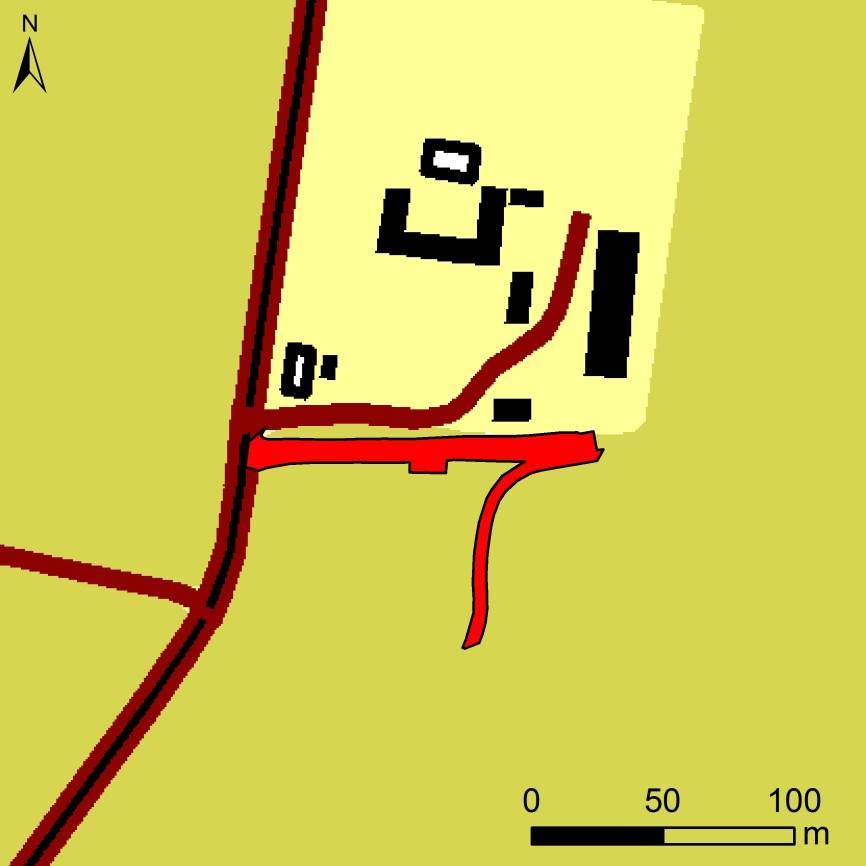 Figur 3. Undersökningsområdet markerat med rött.
