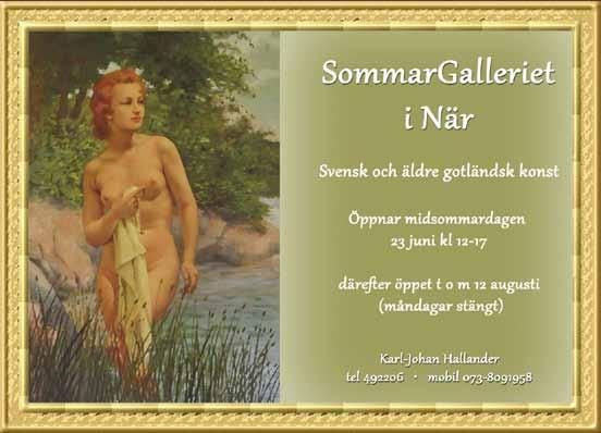 närkvänni vid hundtorget i när Galleri & Festlokal Utställningar i sommar: